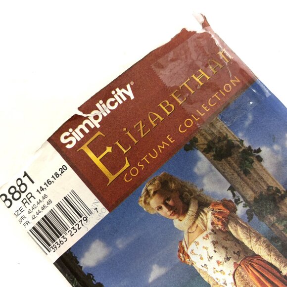 Simplicity 8881 UNCUT Sewing Pattern Medieval Elizabethan Costume Vtg Sz 6-12 - Picture 7 of 7